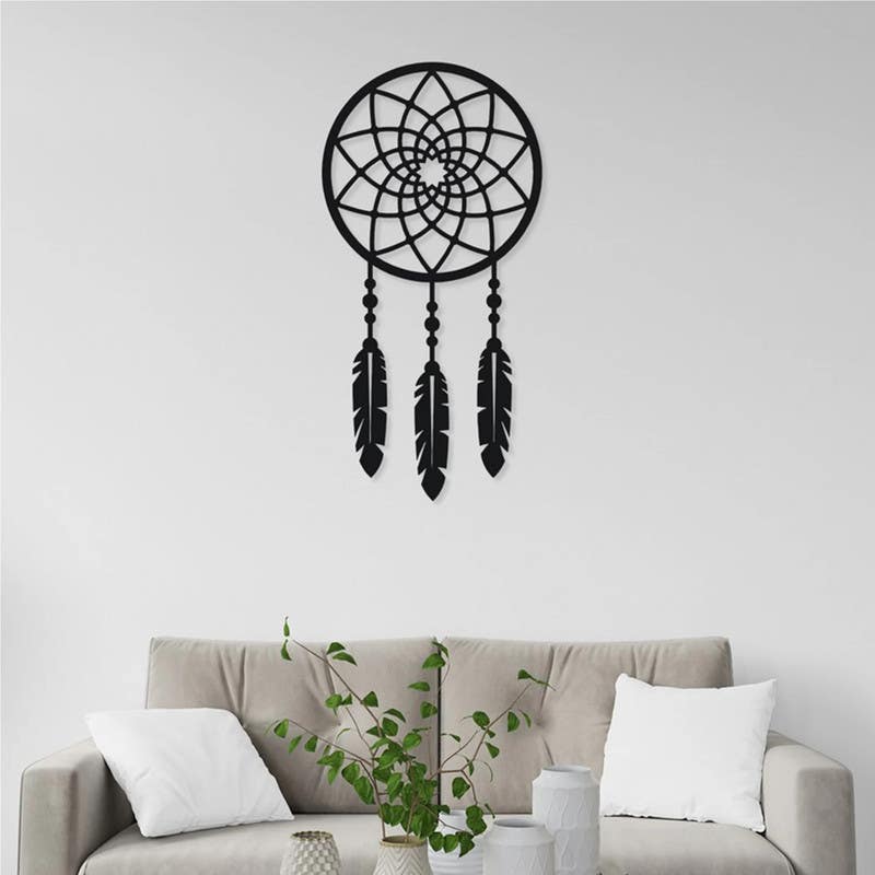 Decorative Wall Hanging, MDF Wood, 44×88 - Black
