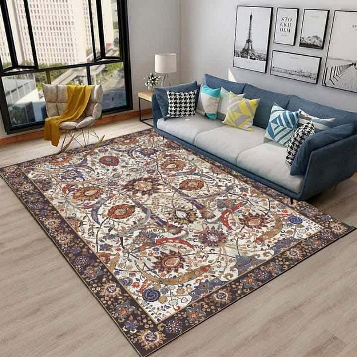 Line Sleep Dots Fabric Carpet protector, 200x300 cm - Multicolor