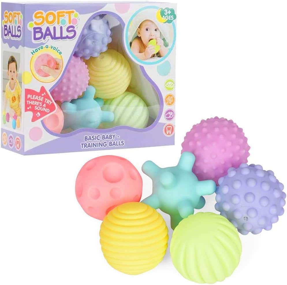 Patpat Vinyl Squeeze Ball Toys, 6 Pieces - Multicolor