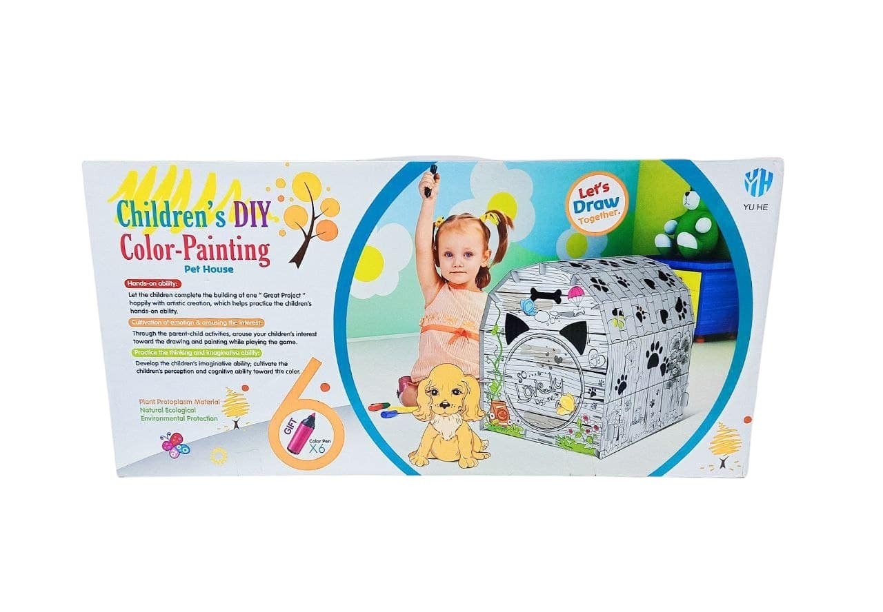 Alsafwa W50-107 Coloring House Toy for Unisex Children - Multicolor