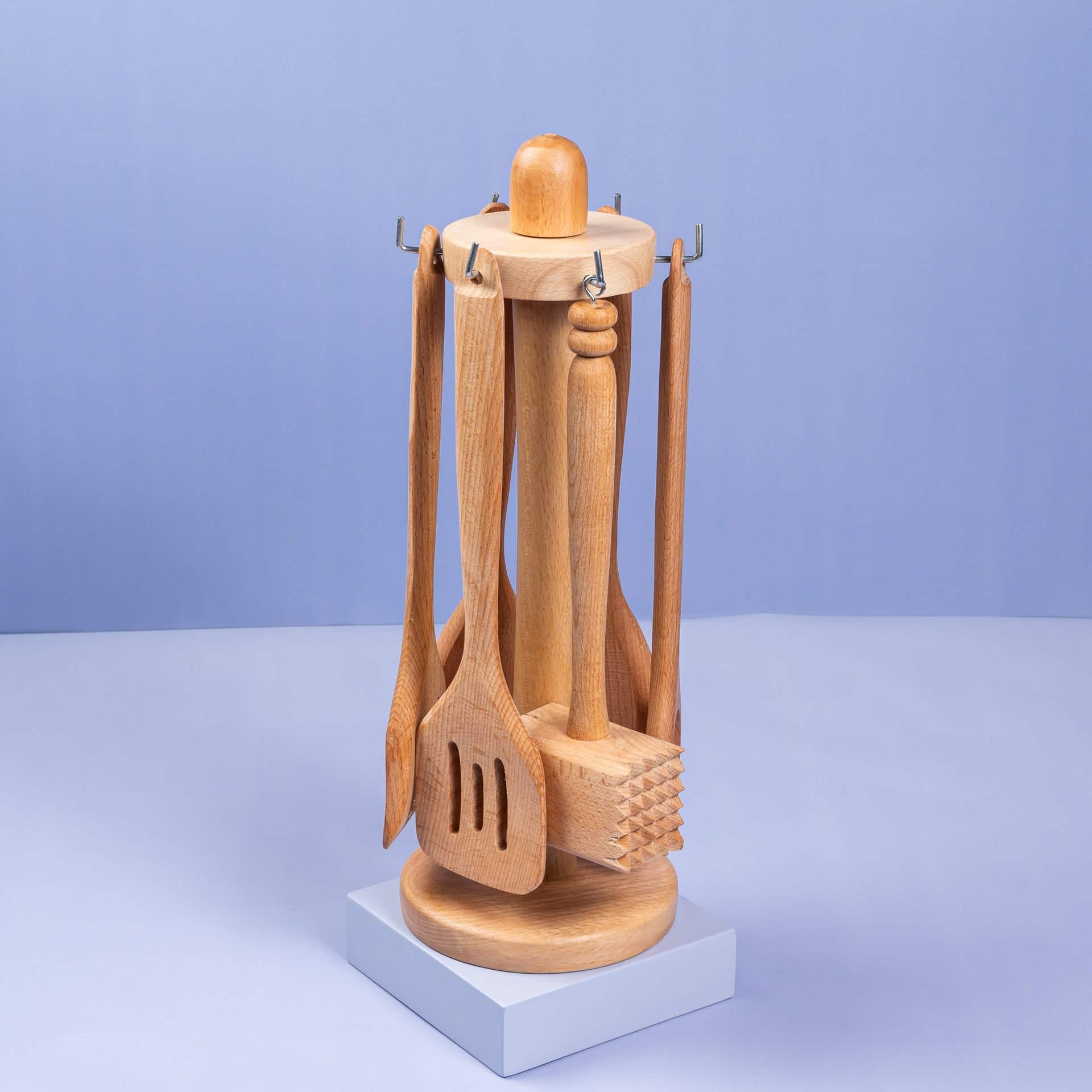 Homepro Wooden Cooking Utensil Stand - Beige