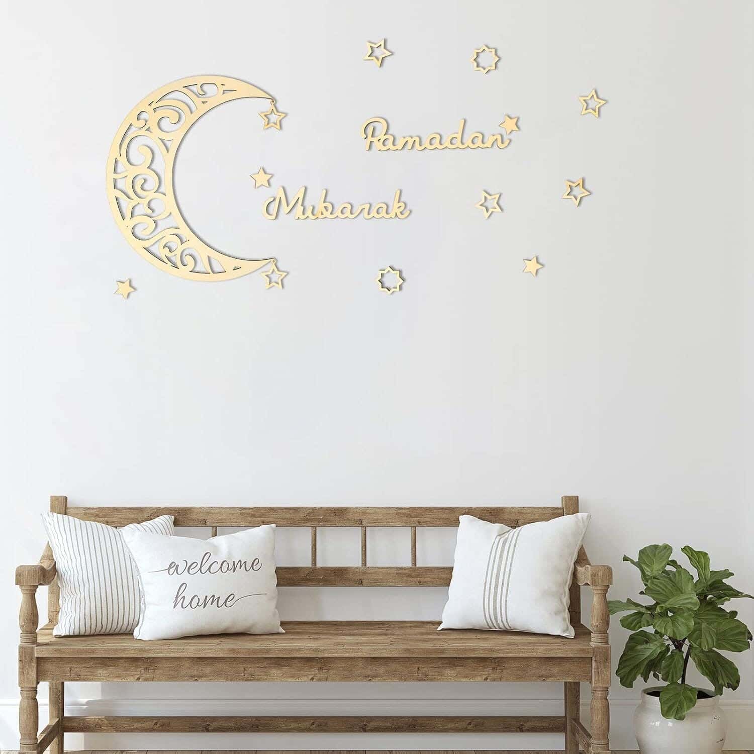 Ramadan wall decor, wood, beige