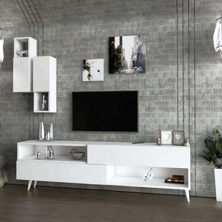 MDF Wooden Tv Unit, 160X53X30 Cm - White