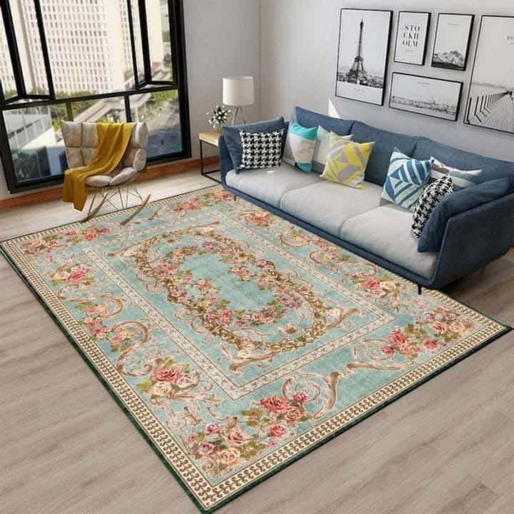 Line Sleep Dots Fabric Carpet protector, 160x250 cm - Multicolor