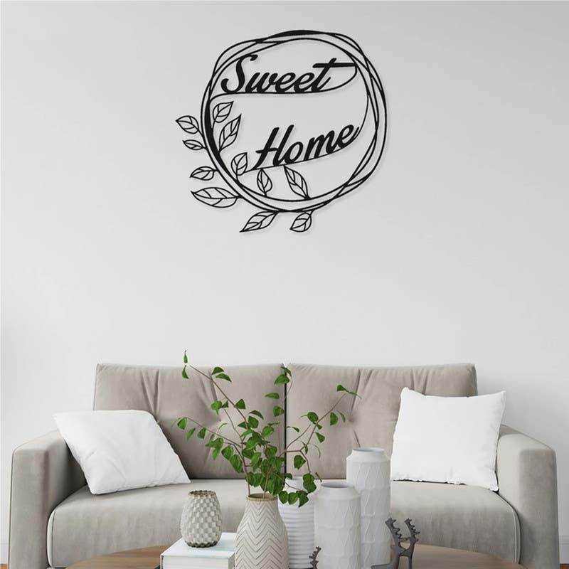 Decorative Wall Hanging, MDF Wood, 74×69 - Black