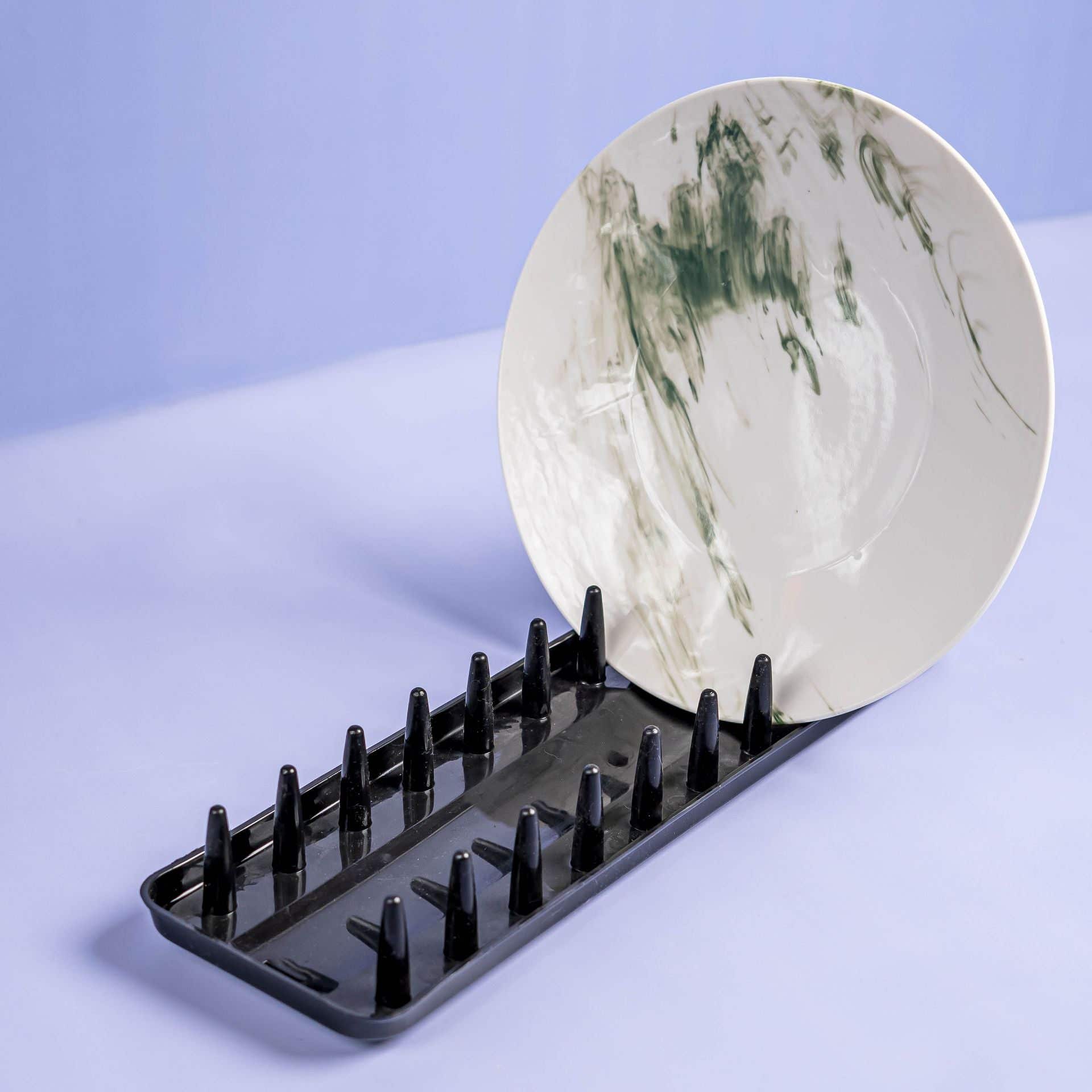 Homepro Slimline Plastic Dishes Drying Rack,40X10 Cm - Black