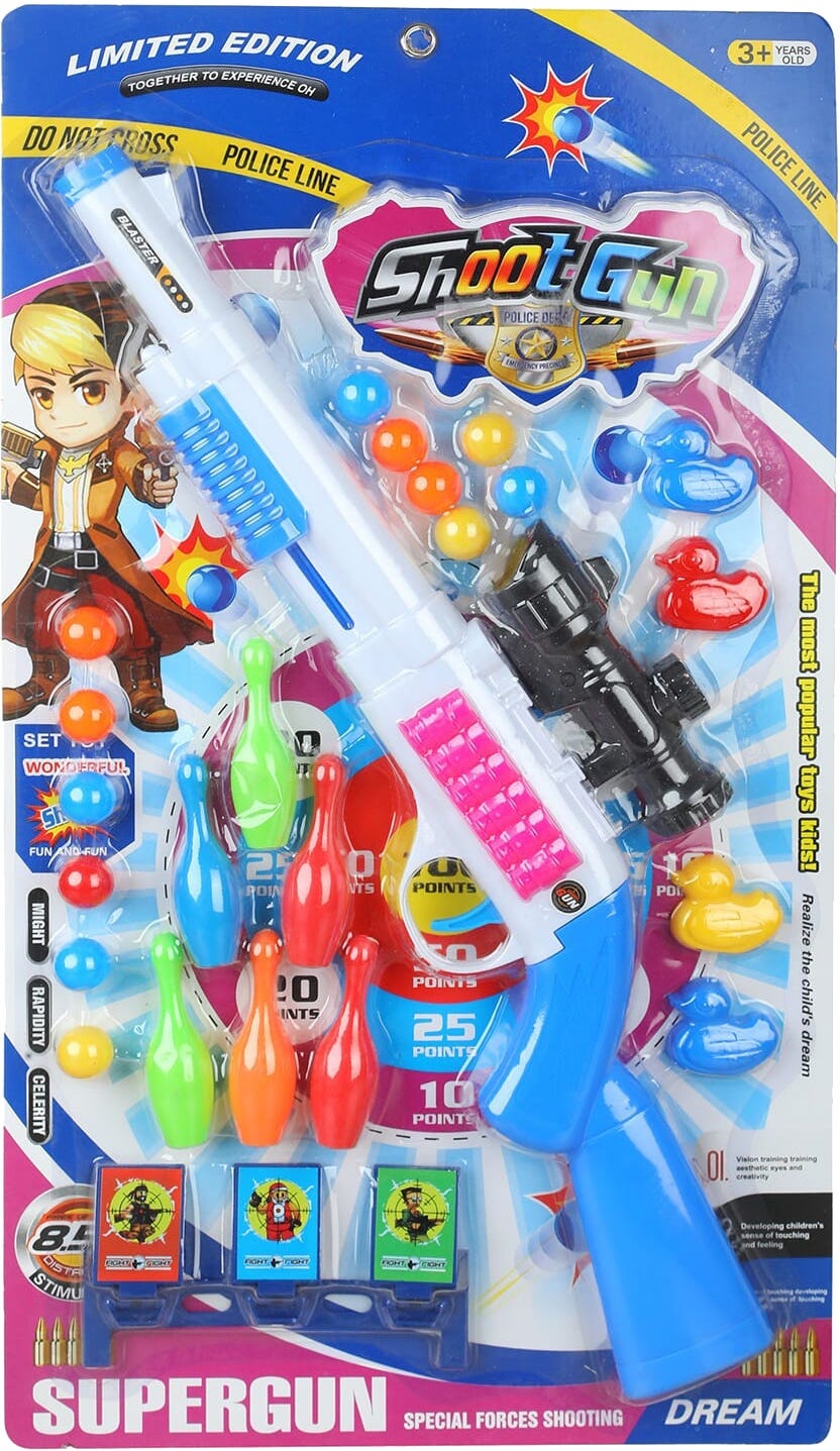 Plastic Toy Gun for Boys, 24 Pieces - Multicolor