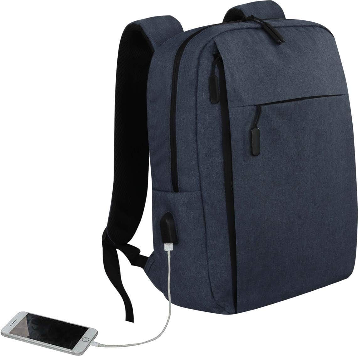 Anti-Bacterial Travel Laptop Backpack, 15 Inch - Dark Blue