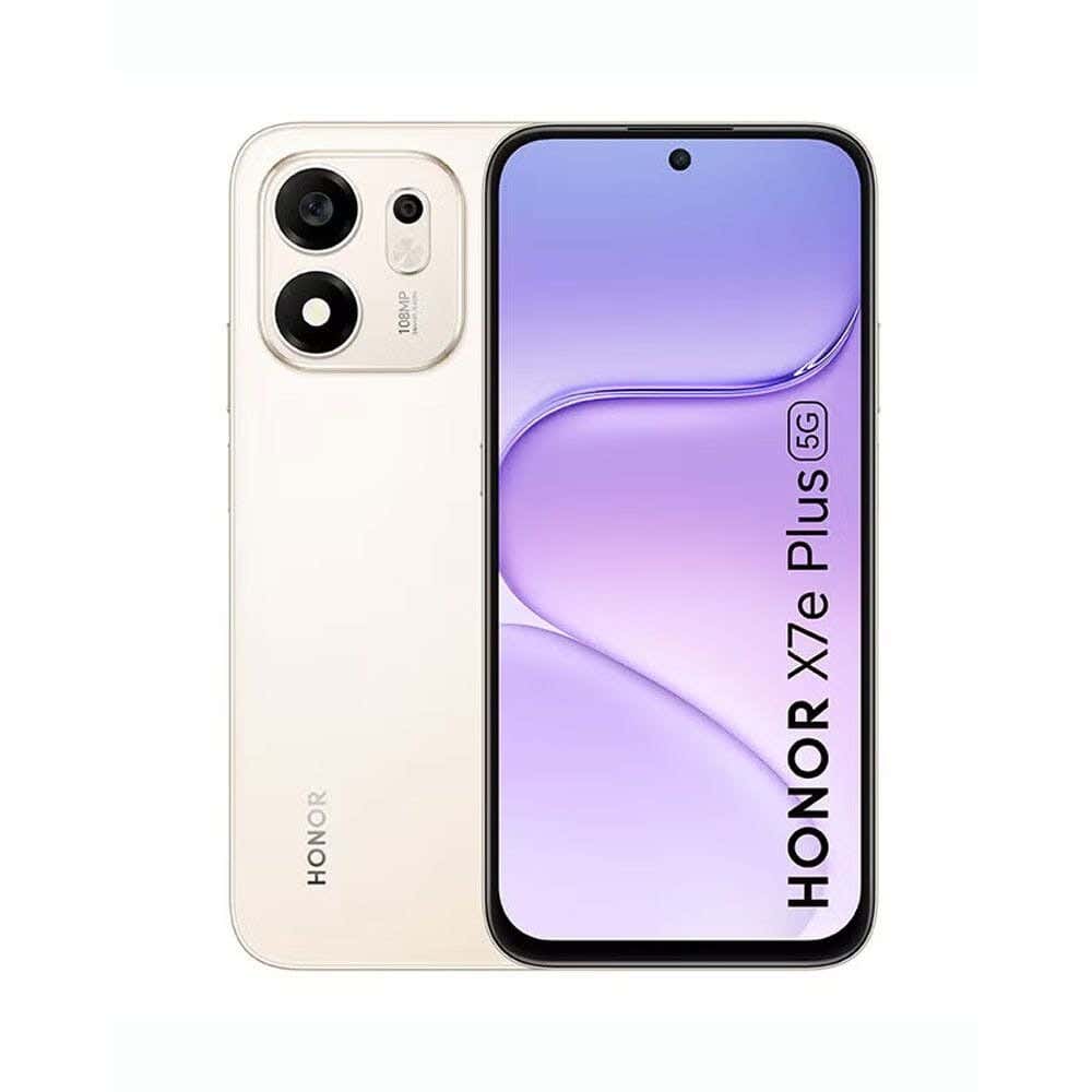 Honor X7E Plus Smartphone, 5G Network, Dual SIM, 256GB, 8GB RAM - Desert Gold