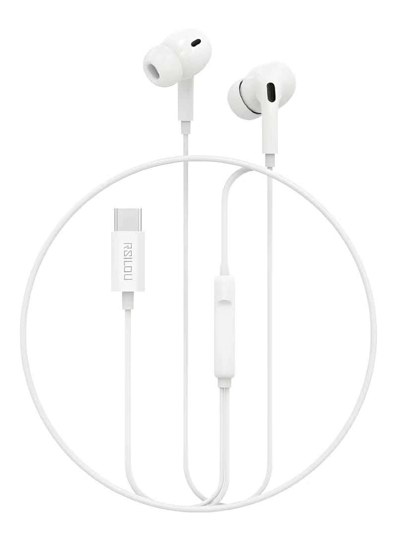 Rsilou R3501 Earphone Type-C Digital Wired Stereo - White