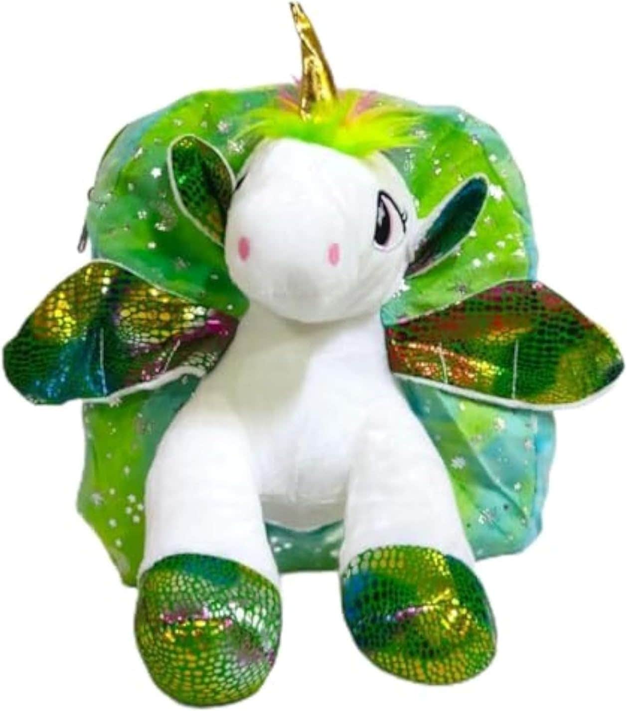 3D Stuffed Backpack for Kids - Green White