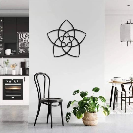 Decorative Wall Hanging, MDF Wood, 75×75 - Black