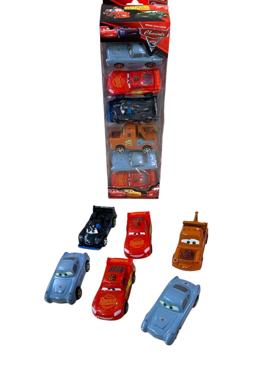 Alsafwa T-359 6-In-1 Cars Vehicles Toy for Boys, 6 Pieces - Multicolor