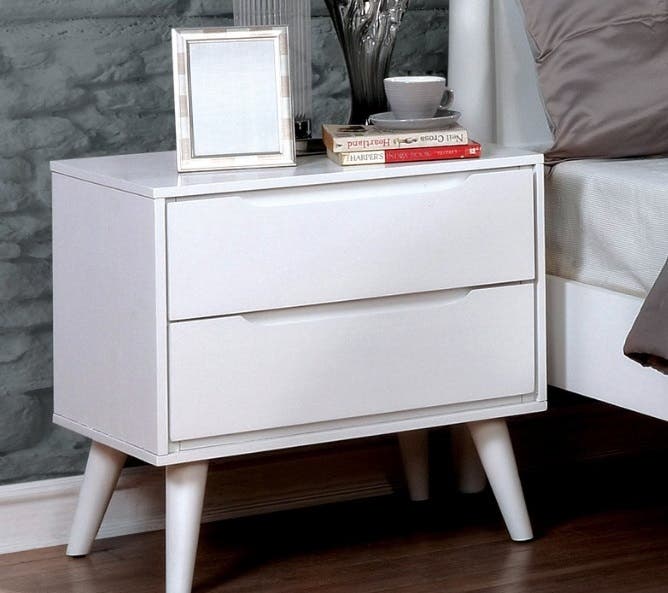 MDF Wood Commode, 50x40x40 cm, 2 Drawers - White