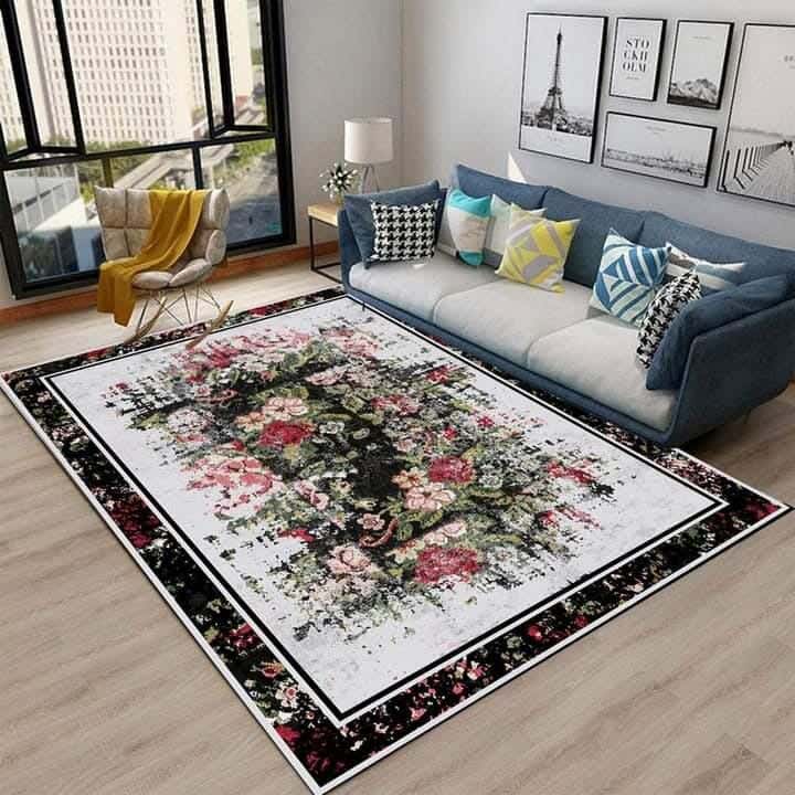 Line Sleep Dots Fabric Carpet protector, 160x250 cm - Multicolor