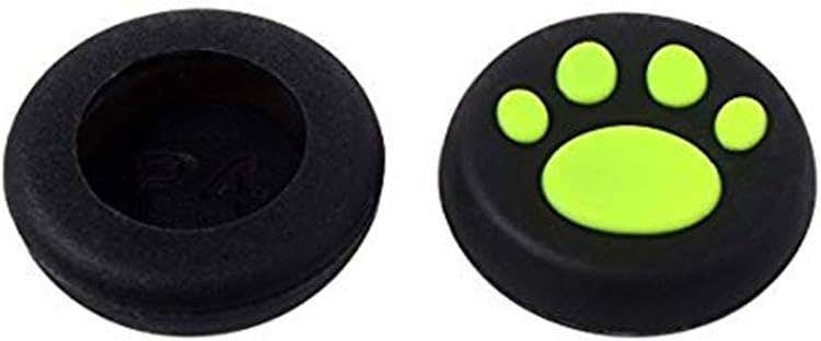 Uoptr Silicone Controller Thumb Grips Caps for PlayStation, Xbox One, 2 Pieces - Green Black