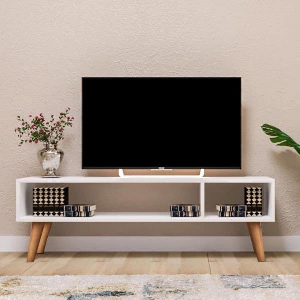 Chip Board Wood TV Table, 120×40×30 - White