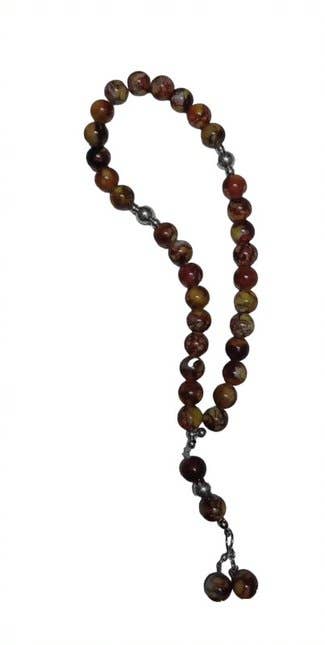 Medium Stone Rosary, 33 beads - Brown