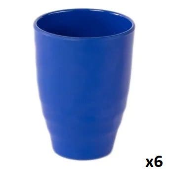 Bright Designs Cups Set, Melamine, 10×7 cm, 6 Pieces - Blue
