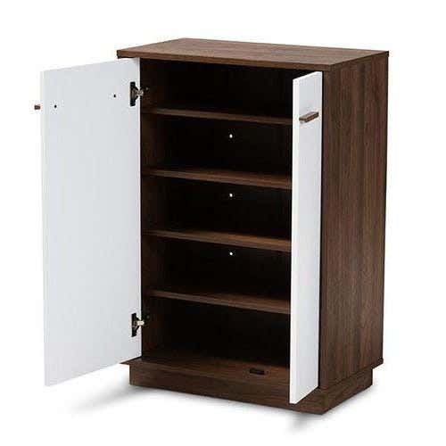Mdf Wood Shoe Rack, 100 × 35 × 60 Cm - White Brown