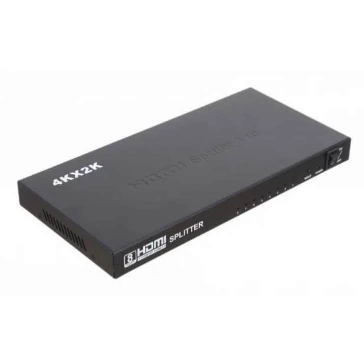 Keendex Kx2268 8 in 1 4K HDMI Splitter with Charger - Black