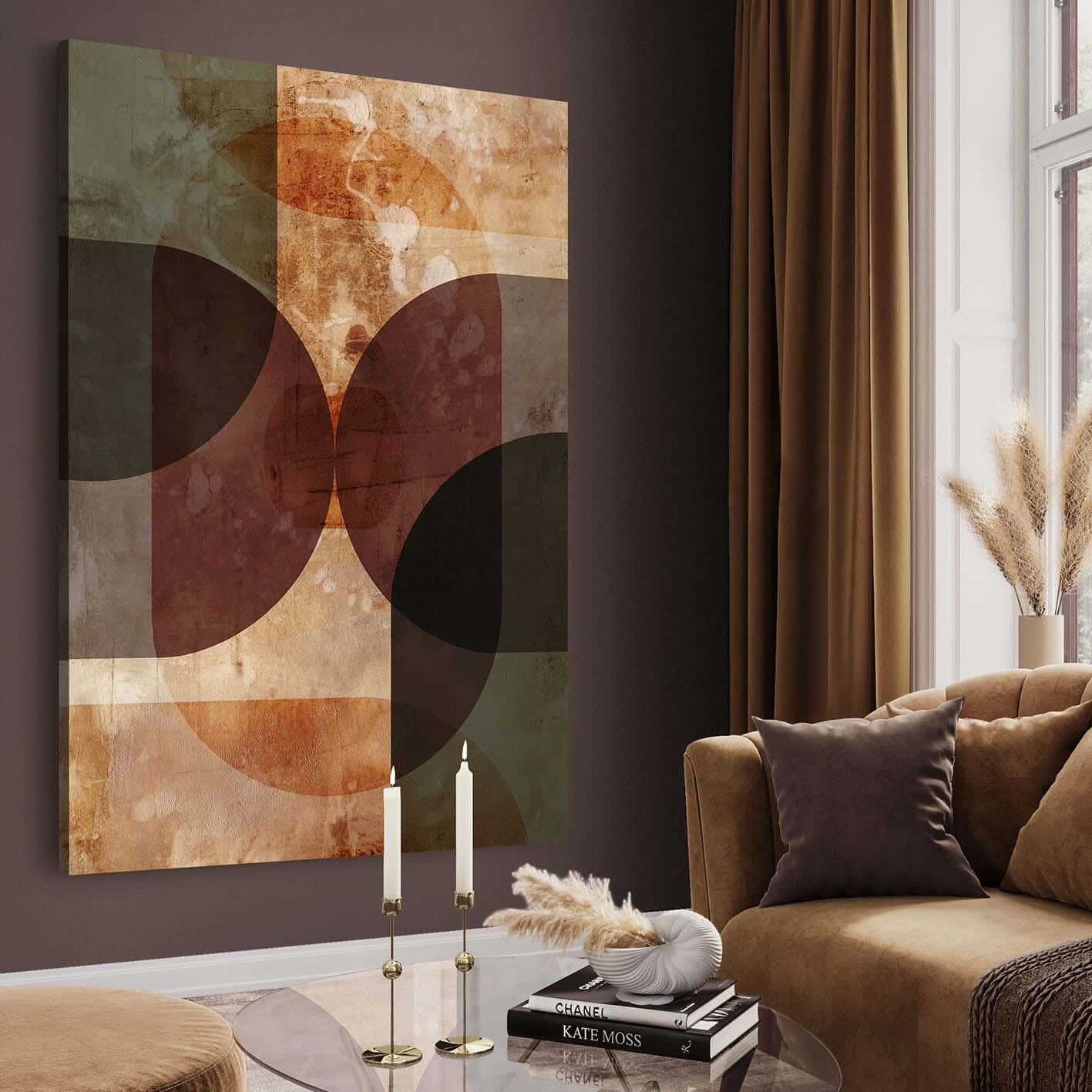 Galleria Tableau Natural Wood Printed Painting, 110x80 cm - Multicolor