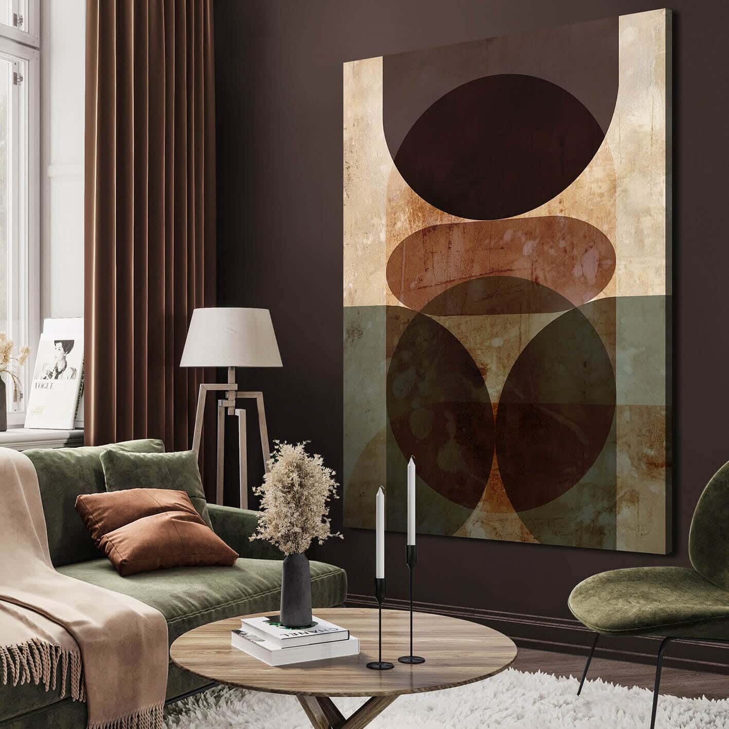 Galleria Tableau Natural Wood Printed Painting, 110x80 cm - Multicolor