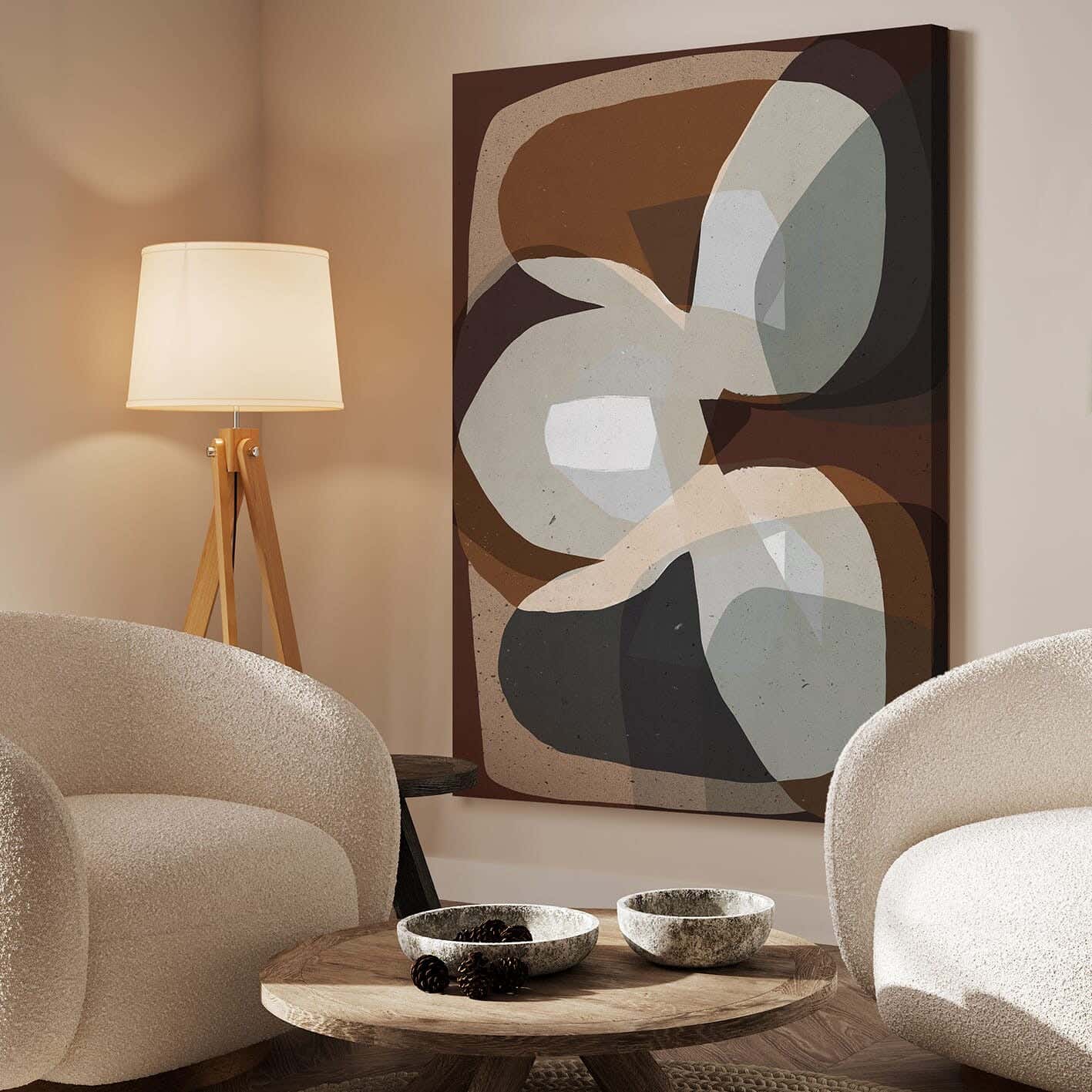Galleria Tableau Natural Wood Printed Painting, 110x80 cm - Multicolor
