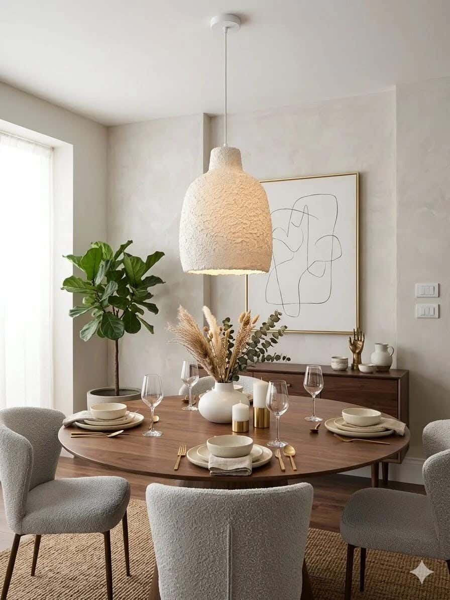 Joky Fiberglass Ceiling Chandelier, 45×35 cm - Off White