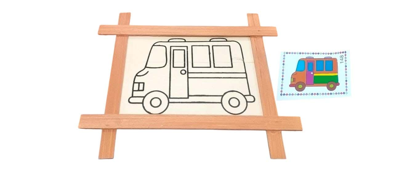 Alsafwa W50-67-1 Bus Coloring Toy for Unisex Children - Multicolor