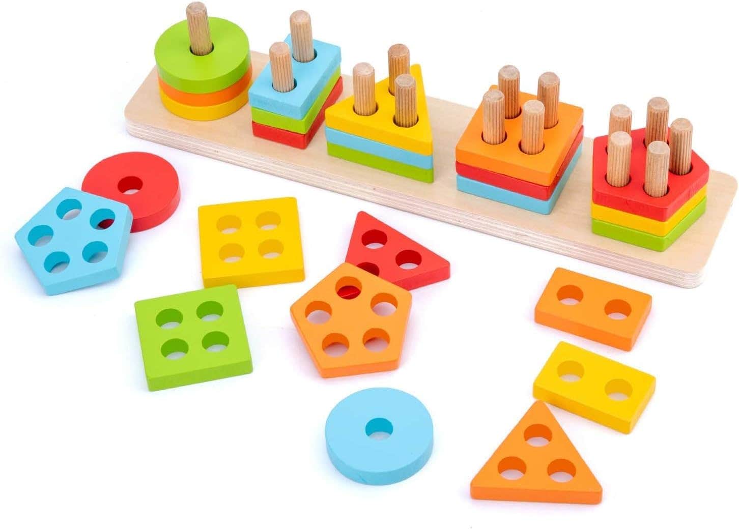 Fb Funny Bunny Educational Design Wood Montessori Sorting Toy, 5 Pieces - Multicolor