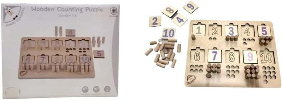 Alsafwa W21-37 Wooden Puzzle with Numbers - Beige