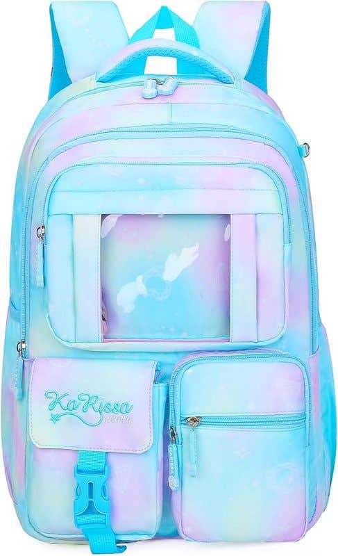 Dorlubel School Backpack Bags for Girls - Blue Plush