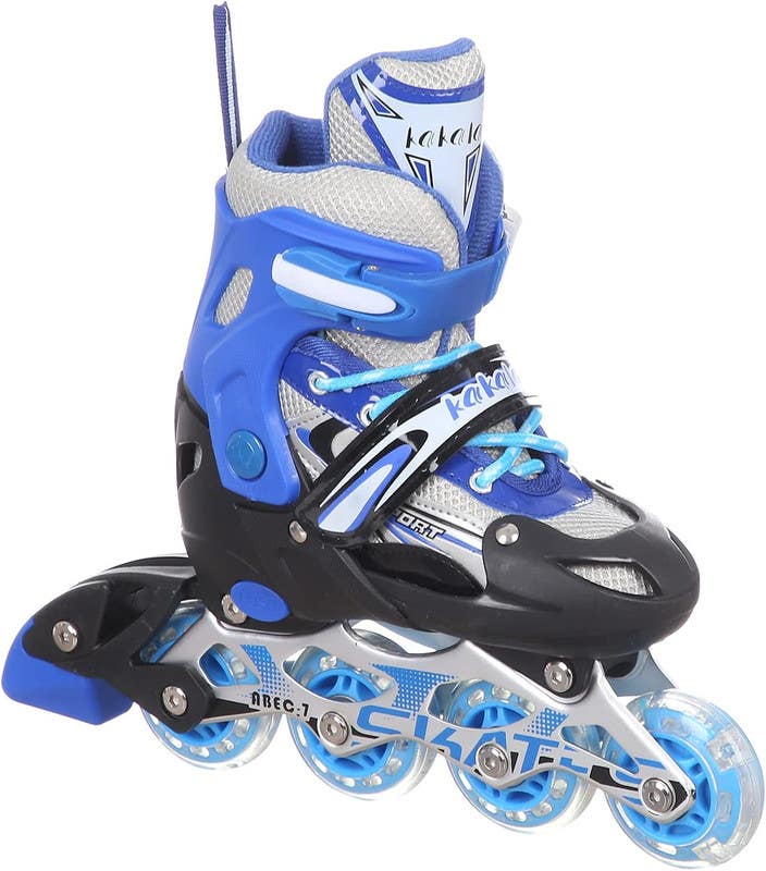 Skate Shoes for Children, 4 Wheels - Blue White