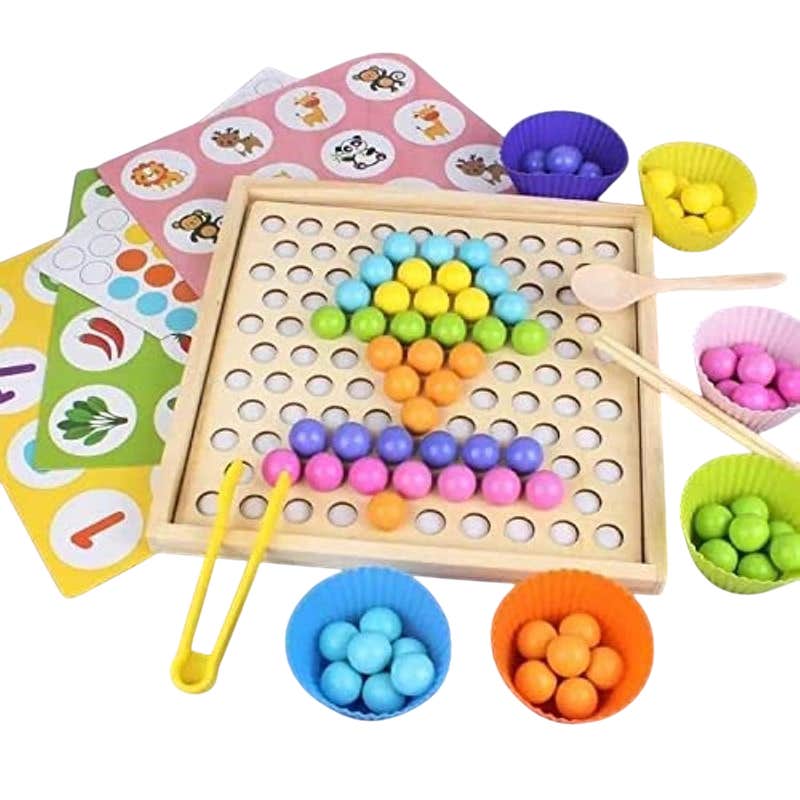 Wooden Shapes Puzzles Matching Board - Multicolor