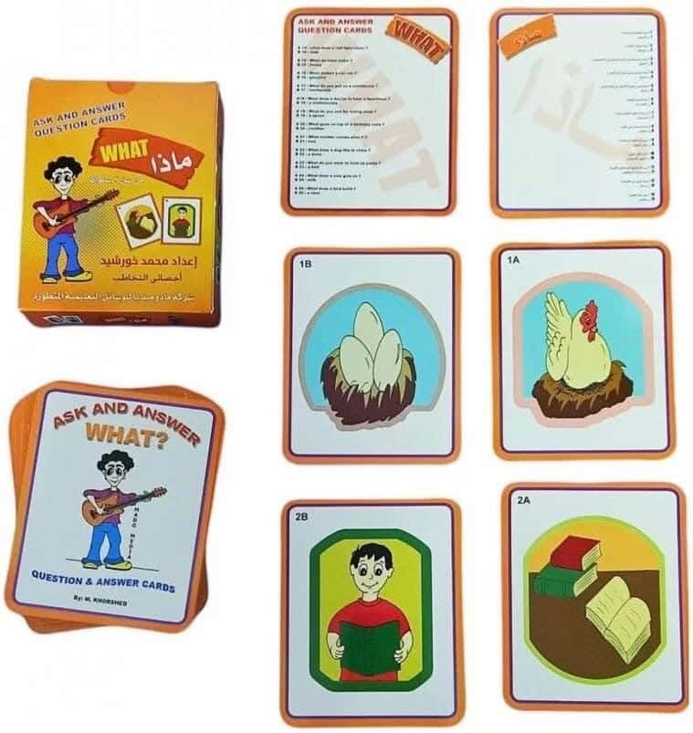 Alsafwa Kids Interactive Card Set of 50 Question Cards What? - Multicolor