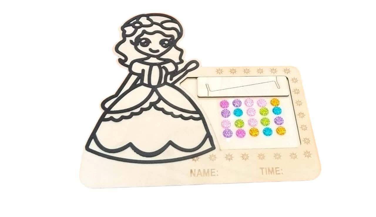 Alsafwa W50-81-1 Bride Wooden Coloring Frame for Unisex Children - Multicolor