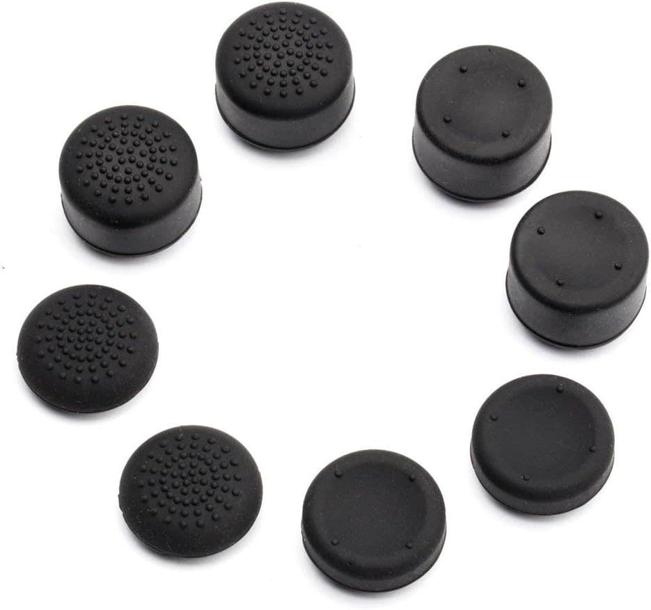 Pandaren Silicone Controller Thumb Grips Caps for PlayStation, Xbox One, 8 Pieces - Black