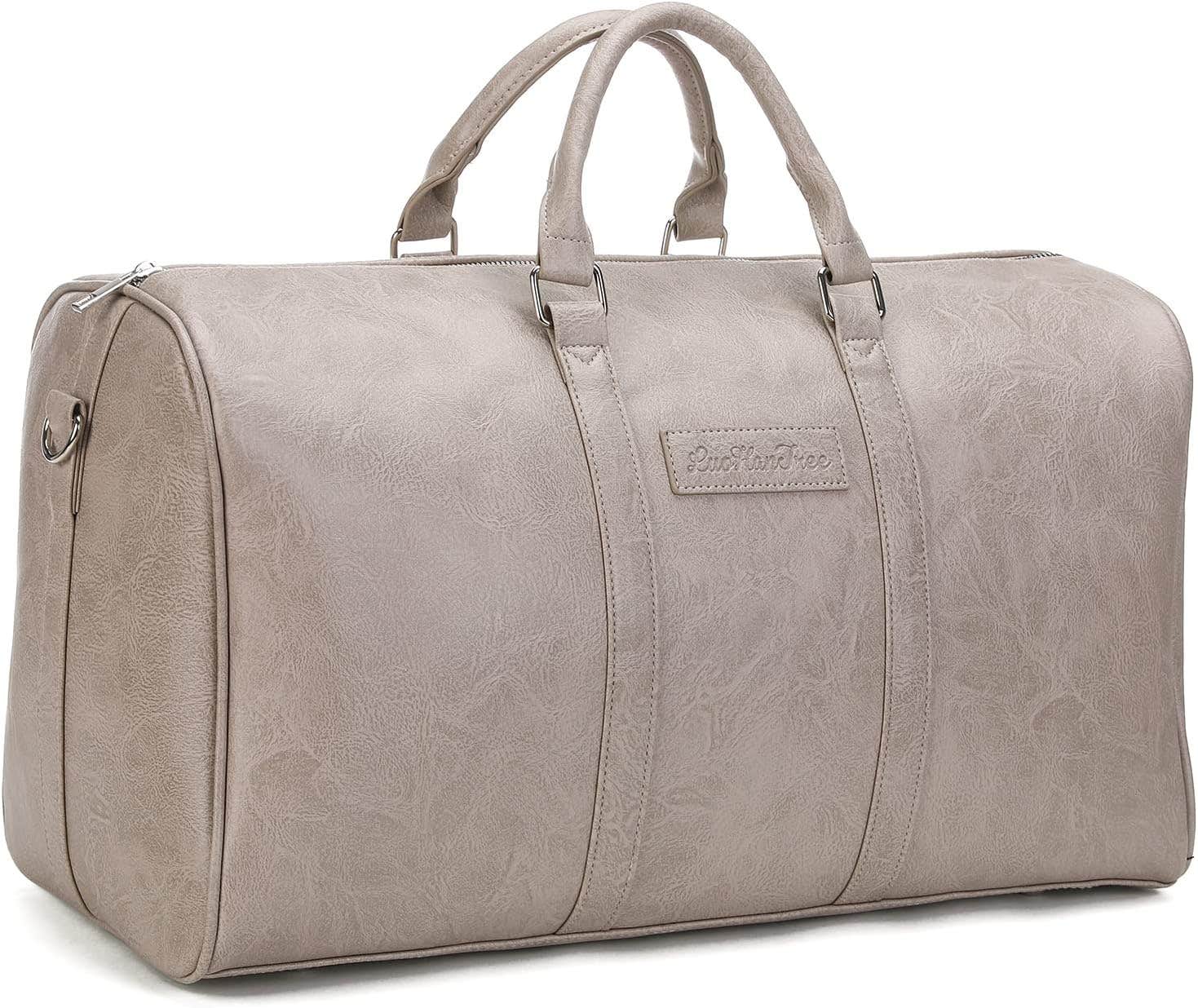 Luohantree Leather Duffel Bag - Light Grey