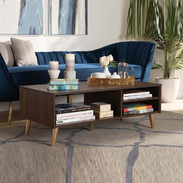 Mdf Wood Center Table, 100 X 60 X 40 Cm - Brown