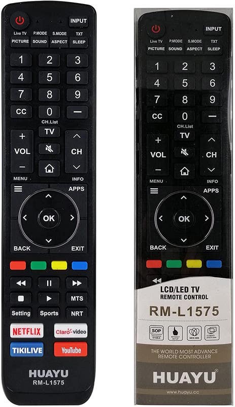 Huayu Remote Control, Youtube and Netflix Compatible with Hisense LED Screen - Black