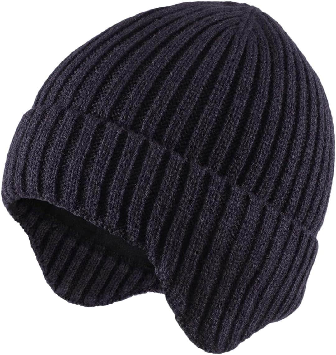 Magracy Earflap Design Fleece Winter Hat, Medium - Navy Blue