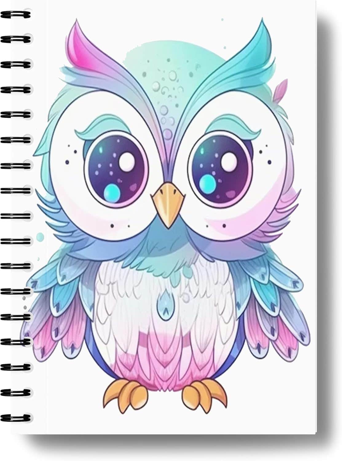 Printed Design Paper Wire Notebook, 15 X 21cm - Multicolor