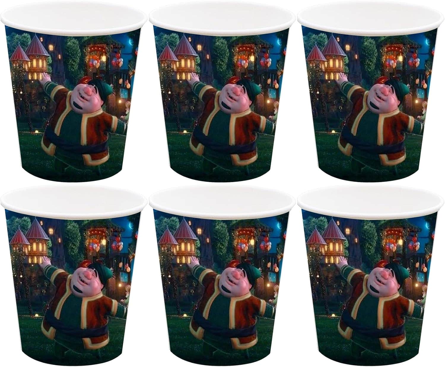 Ramadan Kareem Design Colorful Paper Ramadan Party Cup, 300Ml, 6 Pieces - Multicolor