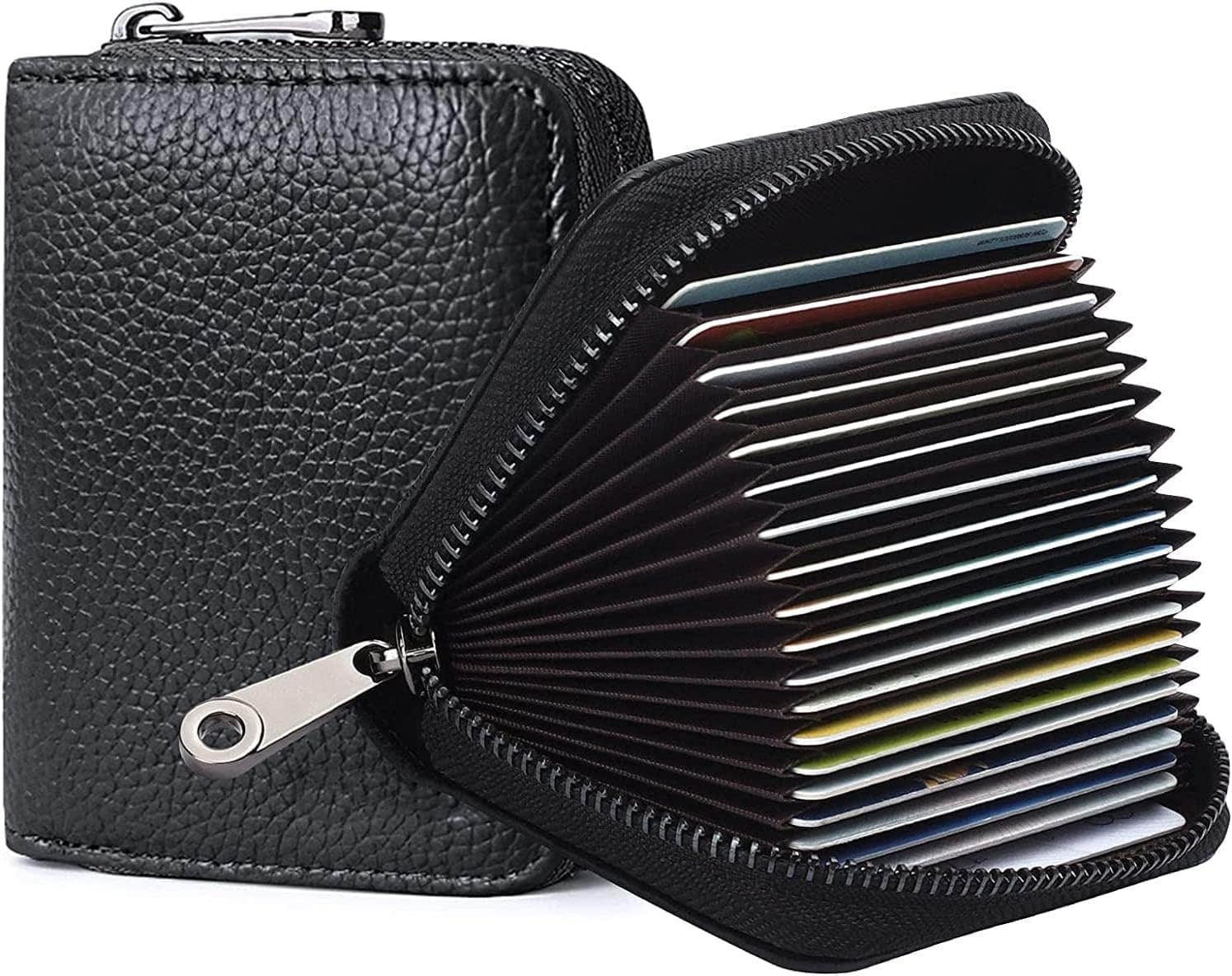 FATFA Leather Credit Card Holder, 18‑Card - Black