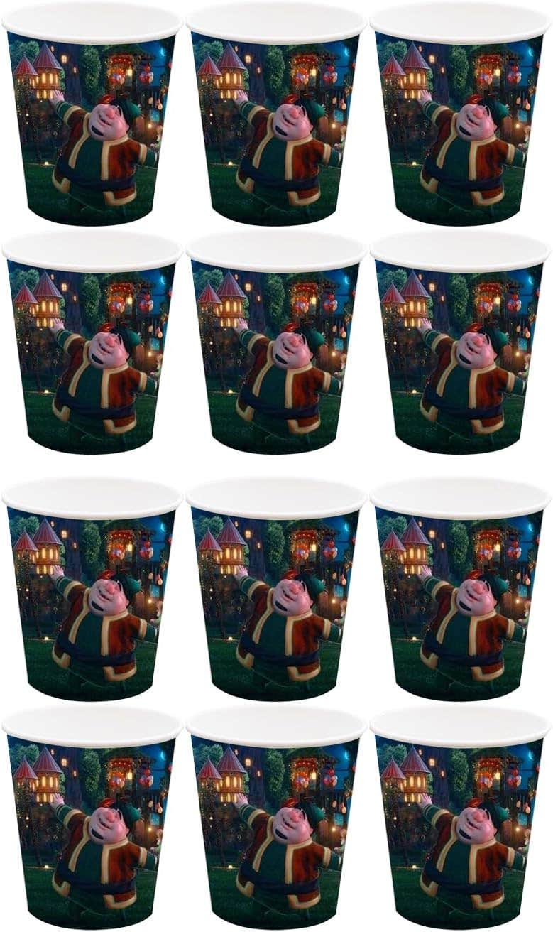 Ramadan Kareem Design Colorful Paper Ramadan Party Cup, 300Ml, 12 Pieces - Multicolor