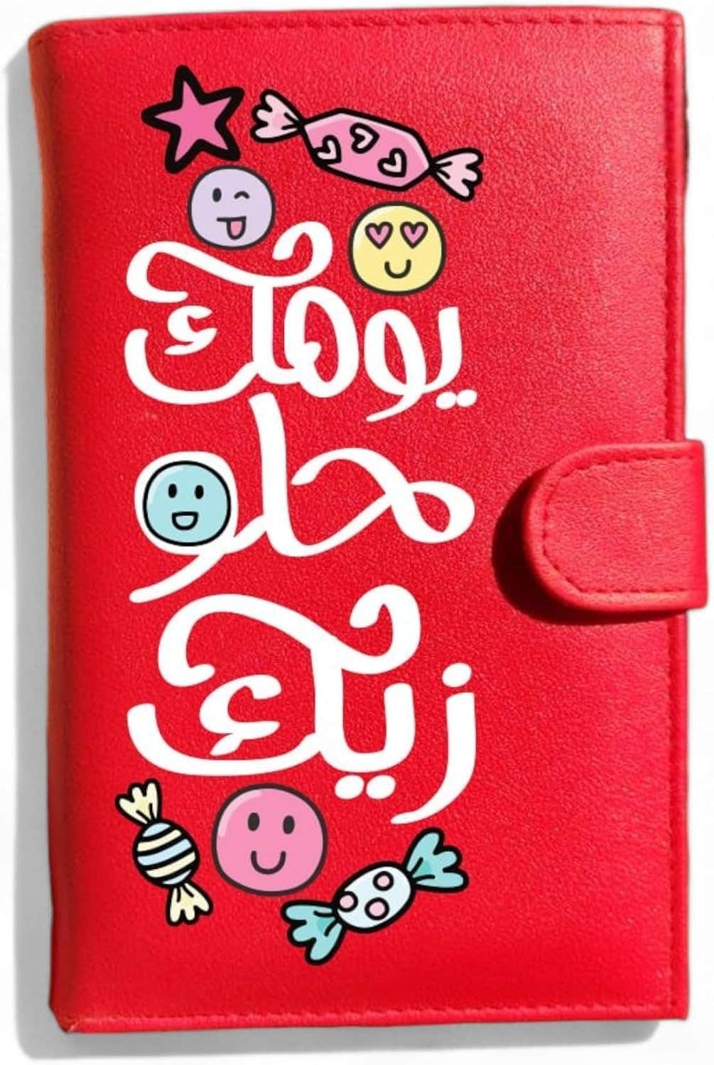 Leather Wallet For Girls, One Sided Printing, Shape 17, 11x17 cm - Red