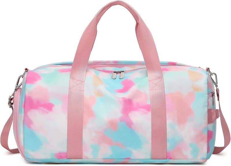 Dorlubel Cute Graffiti Style Duffle Bag with Shoe Compartment - Graffiti Pink