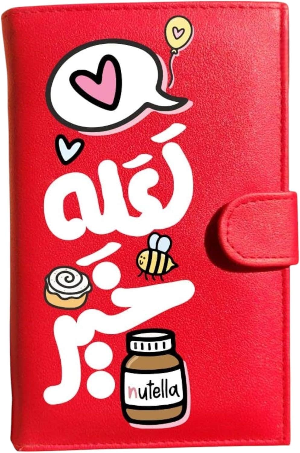 Leather Wallet For Girls, One Sided Printing, Shape 32, 11x17 cm - Red