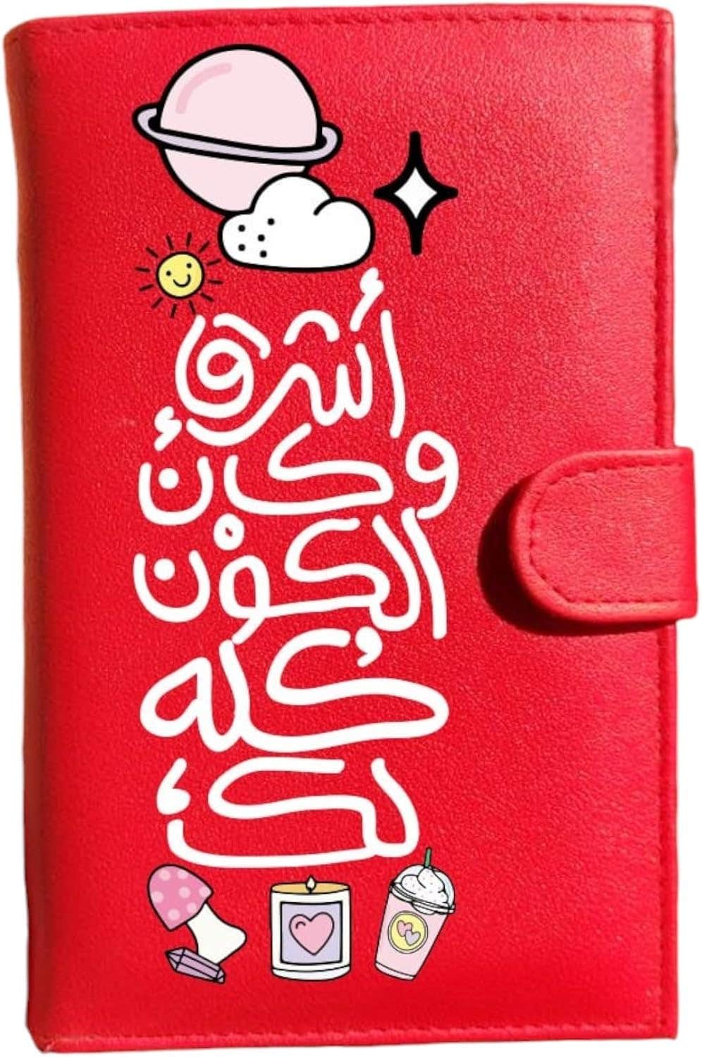 Leather Wallet For Girls, One Sided Printing, Shape 4, 11x17 cm - Red